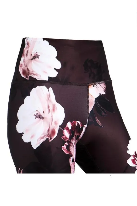 Sosandar France Black Floral High Waisted Activewear Leggings Black Women Activewear