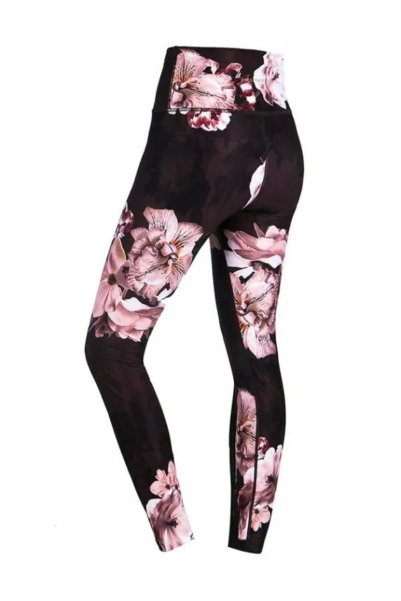 Sosandar France Black Floral High Waisted Activewear Leggings Black Women Activewear