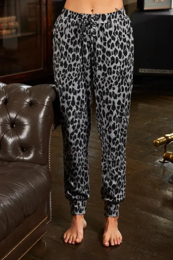 Sosandar Grey Animal Print Loungewear Joggers Grey Women Nightwear