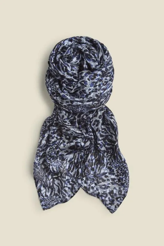 Sosandar Grey Animal Print Scarf Grey Women Hats Scarves and Gloves