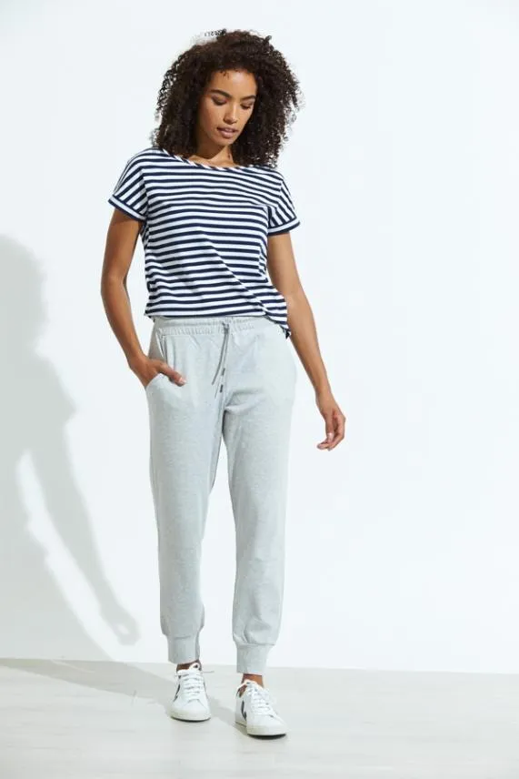 Sosandar Grey Marl Premium Loungewear Cropped Joggers Grey Women Loungewear