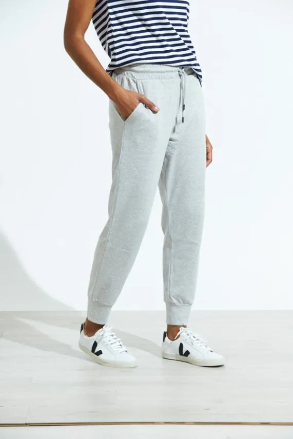Sosandar Grey Marl Premium Loungewear Cropped Joggers Grey Women Loungewear