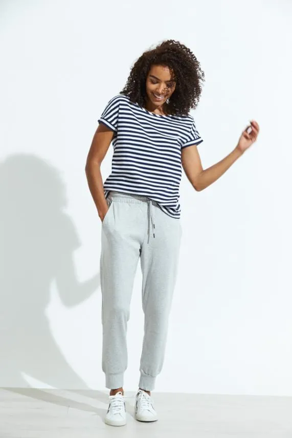 Sosandar Grey Marl Premium Loungewear Cropped Joggers Grey Women Loungewear