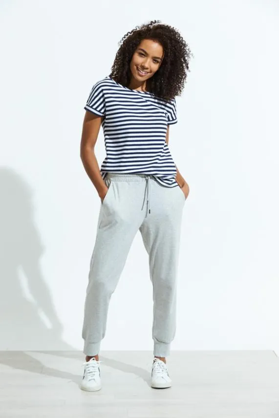 Sosandar Grey Marl Premium Loungewear Cropped Joggers Grey Women Loungewear