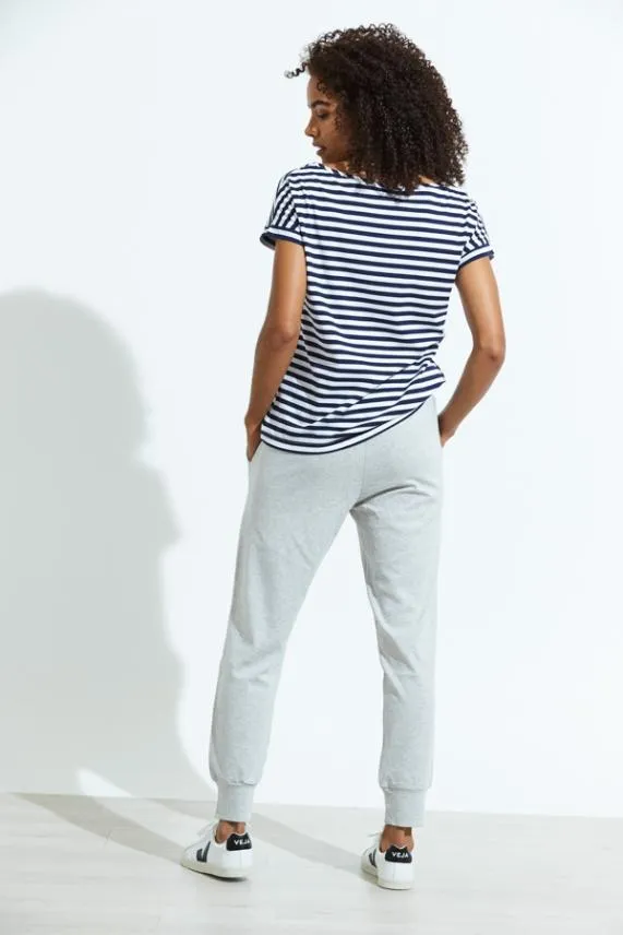 Sosandar Grey Marl Premium Loungewear Cropped Joggers Grey Women Loungewear