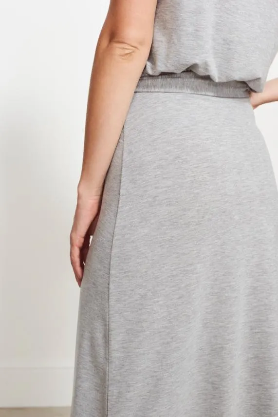 Sosandar Grey Super Soft Premium Jersey Midi Dress Grey Women Dresses