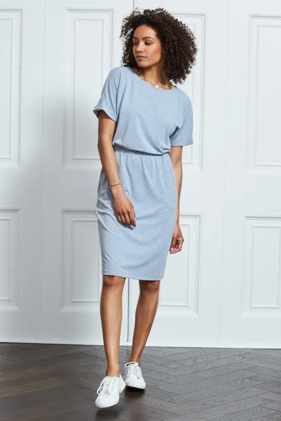 Sosandar Grey Super Soft Premium Jersey T Shirt Dress Grey Women Dresses