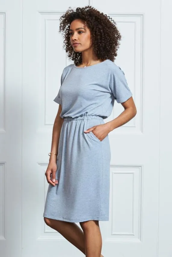 Sosandar Grey Super Soft Premium Jersey T Shirt Dress Grey Women Dresses