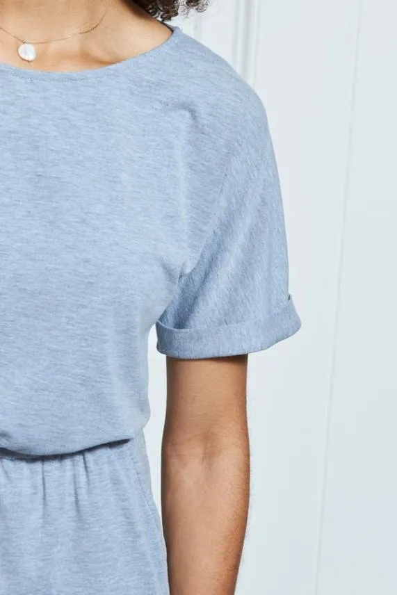 Sosandar Grey Super Soft Premium Jersey T Shirt Dress Grey Women Dresses