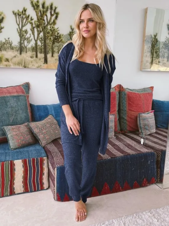 Sosandar Indigo Super Soft Loungewear Cardigan Indigo Women Loungewear