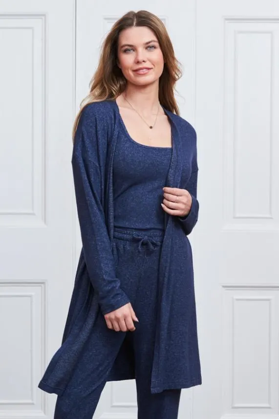 Sosandar Indigo Super Soft Loungewear Cardigan Indigo Women Loungewear