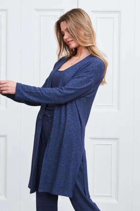 Sosandar Indigo Super Soft Loungewear Cardigan Indigo Women Loungewear