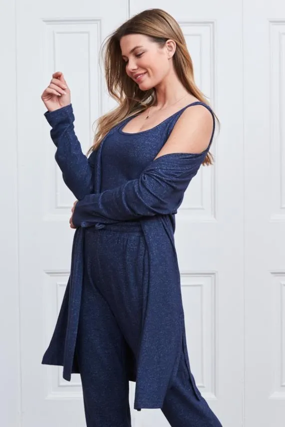 Sosandar Indigo Super Soft Loungewear Cardigan Indigo Women Loungewear