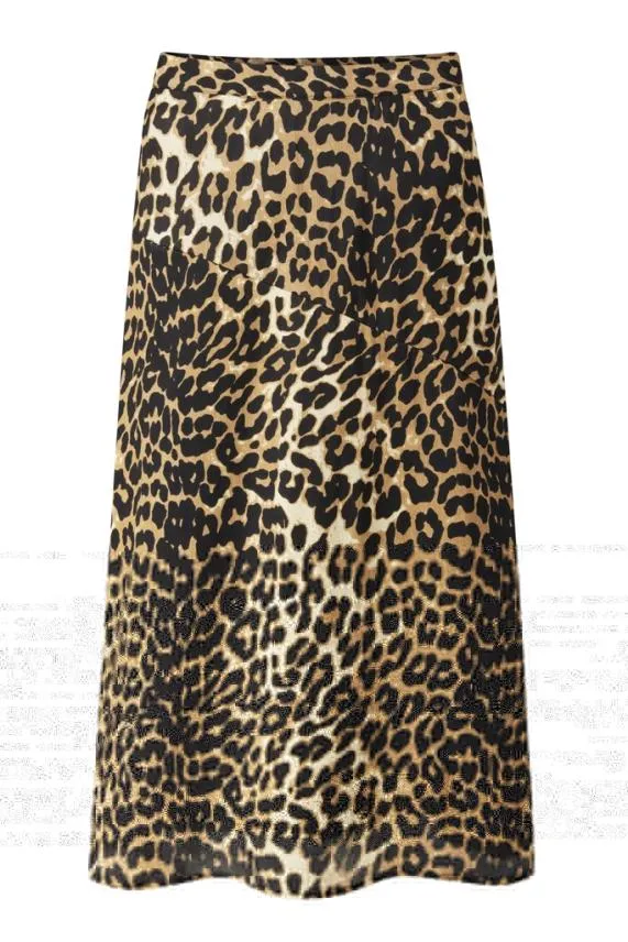 Sosandar Leopard Print A Line Midi Skirt Women Skirts