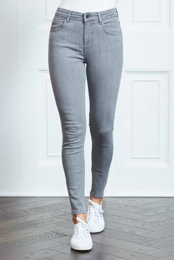 Sosandar Light Grey Perfect Skinny Jeans Light Grey Women Jeans and Jeggings