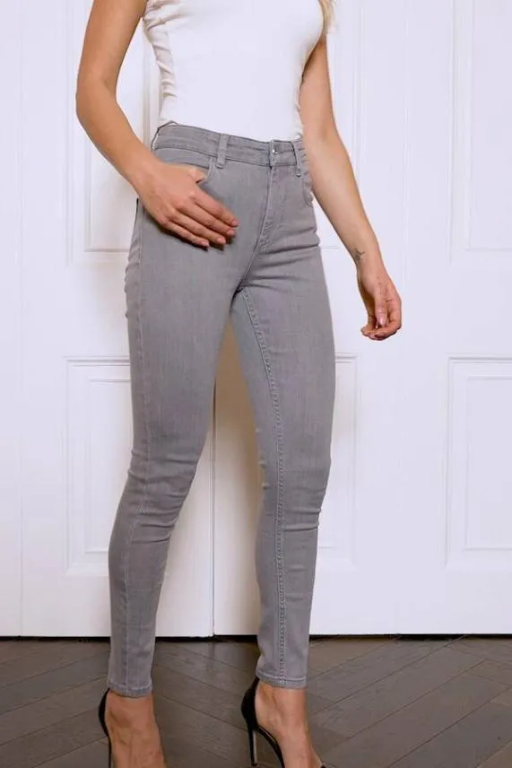 Sosandar Light Grey Perfect Skinny Jeans Light Grey Women Jeans and Jeggings