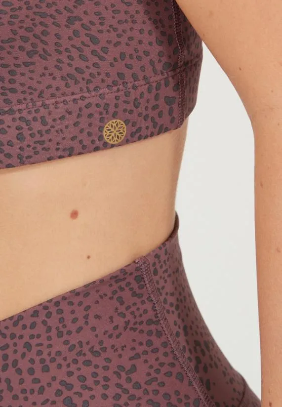 Sosandar Mauve and Grey Spot Print Racerback Sports Bra Mauve Grey Women Activewear
