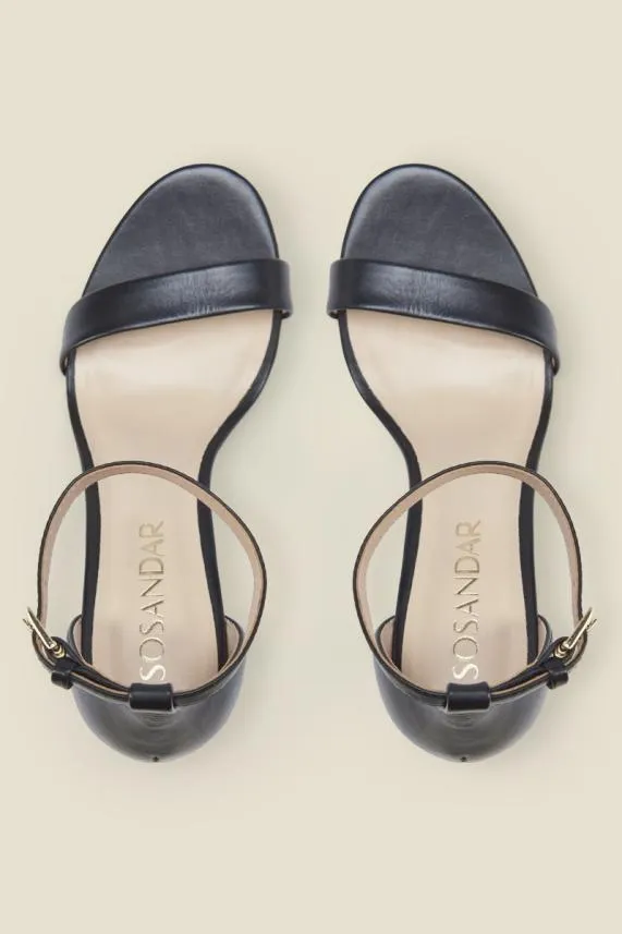 Sosandar Melrose Leather Barely There Metal Heel Sandal Women Sandals and Flip Flops