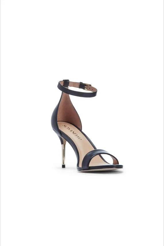 Sosandar Melrose Leather Barely There Metal Heel Sandal Women Sandals and Flip Flops
