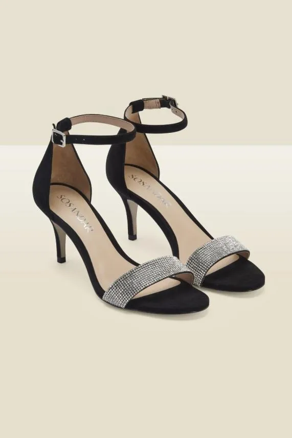 Sosandar Mia Black Suede Jewel Detail Sandal Black Women Sandals and Flip Flops Sosandar Mia Black Suede Jewel Detail Sandal Black Women Sandals and Flip Flops