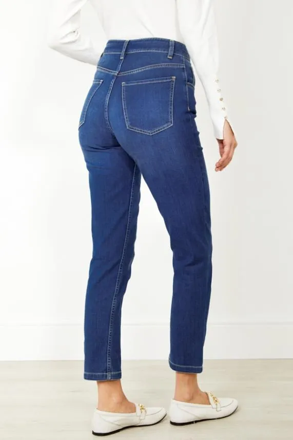 Sosandar Mid Blue Slim Leg Jeans Mid Blue Women Jeans and Jeggings