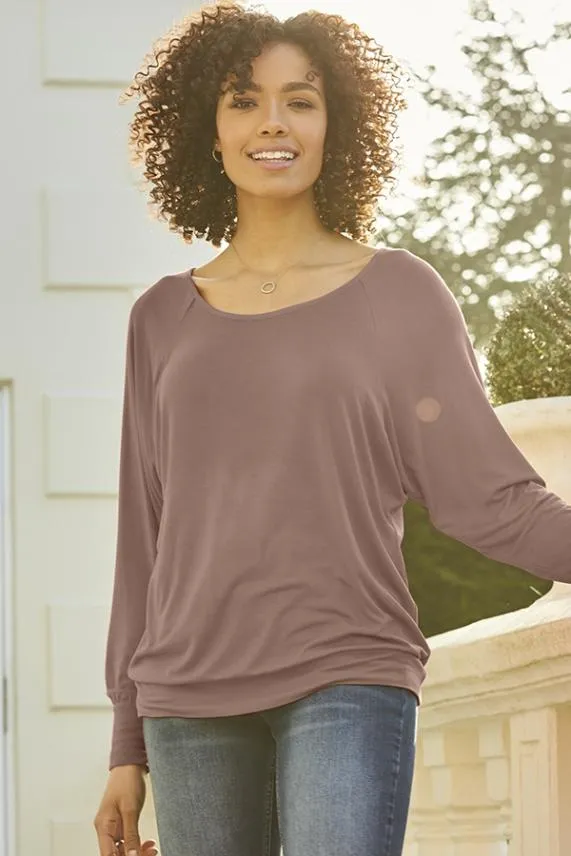 Sosandar Mocha Relaxed Fit Long Sleeve Top Women Leisurewear