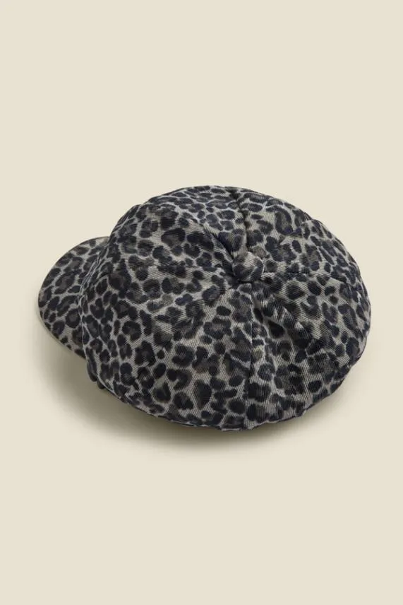 Sosandar Oslo Leopard Print Baker Boy Hat Women Hats Scarves and Gloves