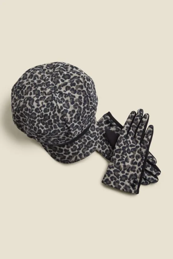 Sosandar Oslo Leopard Print Gloves Women Hats Scarves and Gloves