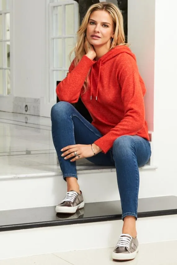 Sosandar Red Super Soft Knitted Hooded Top Red Women Loungewear