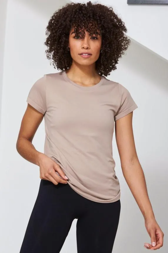 Sosandar Rose Pink Seamless Perfect Athleisure T Shirt Rose Pink Women Loungewear