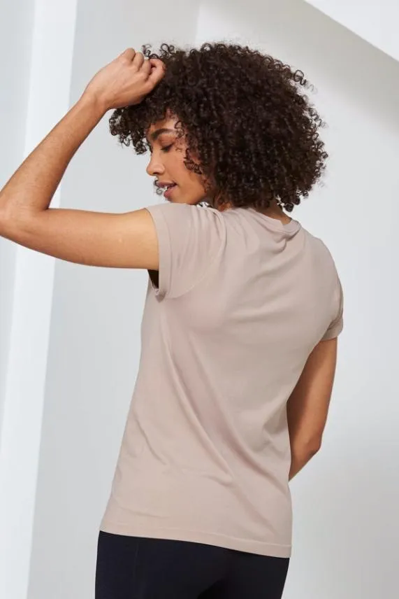 Sosandar Rose Pink Seamless Perfect Athleisure T Shirt Rose Pink Women Loungewear