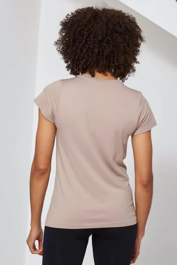 Sosandar Rose Pink Seamless Perfect Athleisure T Shirt Rose Pink Women Loungewear