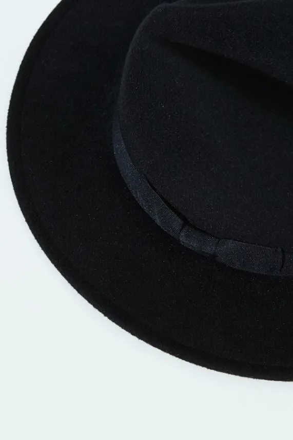 Sosandar Ruth Black Fedora Hat Black Women Hats Scarves and Gloves