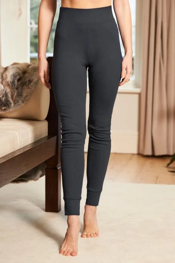 Sosandar Slate Grey Ribbed Loungewear Leggings Grey Women Loungewear