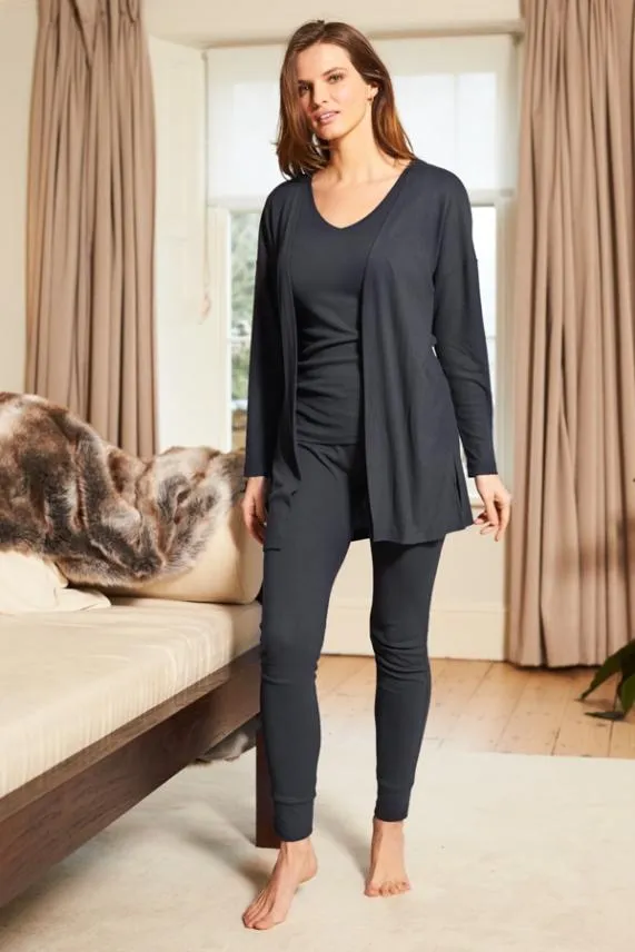 Sosandar Slate Grey Ribbed Loungewear Vest Top Grey Women Loungewear