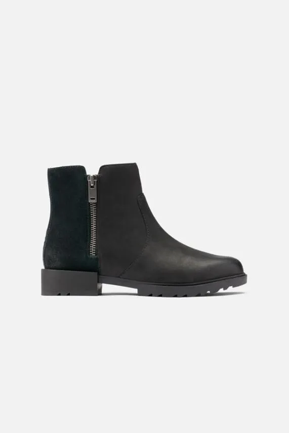 Sosandar Sorel Black Leather and Suede Detail Ankle Boot Black Women Boots