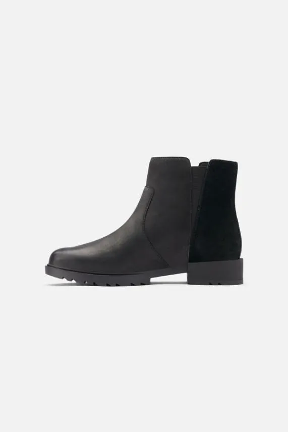 Sosandar Sorel Black Leather and Suede Detail Ankle Boot Black Women Boots
