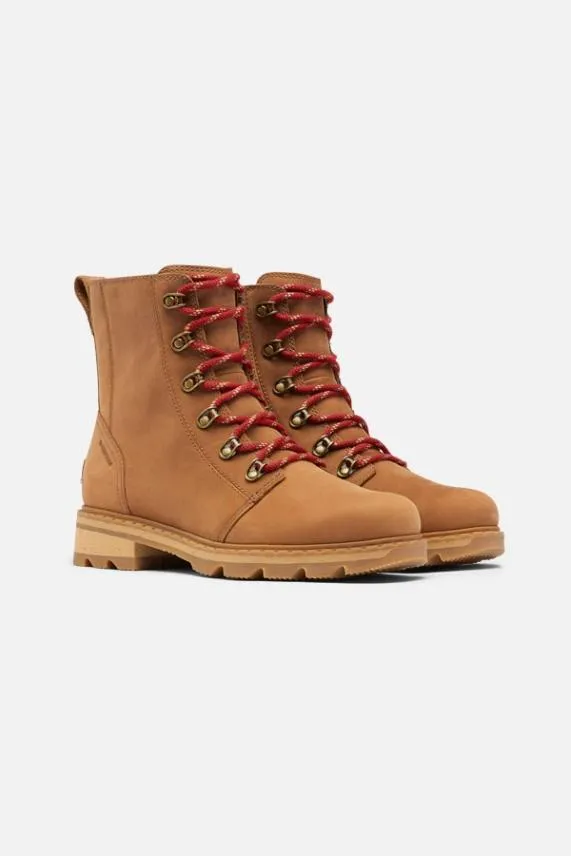 Sosandar Sorel Tan Leather Contrast Lace Hiker Boot Women Boots