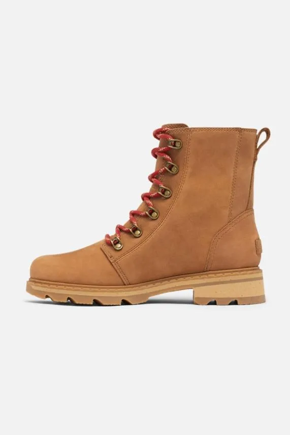 Sosandar Sorel Tan Leather Contrast Lace Hiker Boot Women Boots