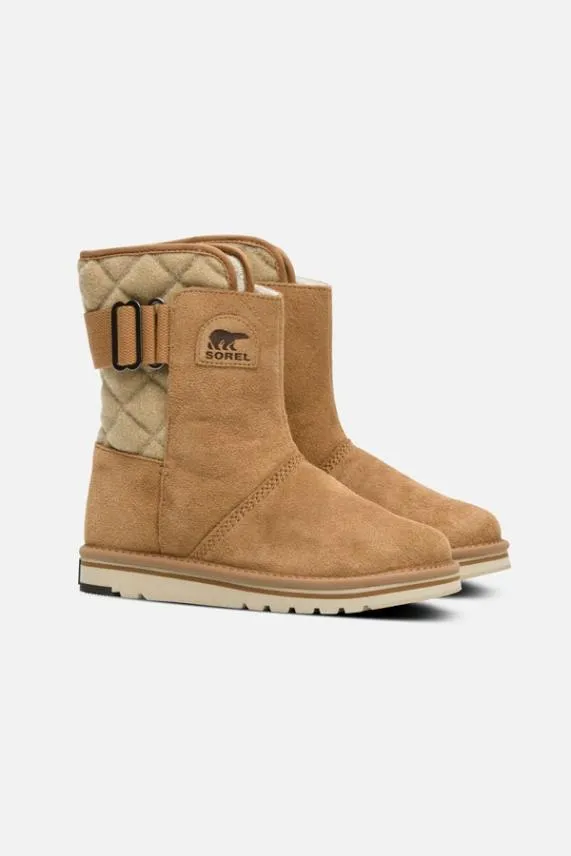 Sosandar Sorel Tan Suede Fleece Lined Quilted Detail Boot Women Boots