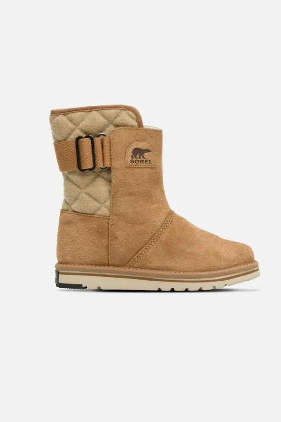 Sosandar Sorel Tan Suede Fleece Lined Quilted Detail Boot Women Boots