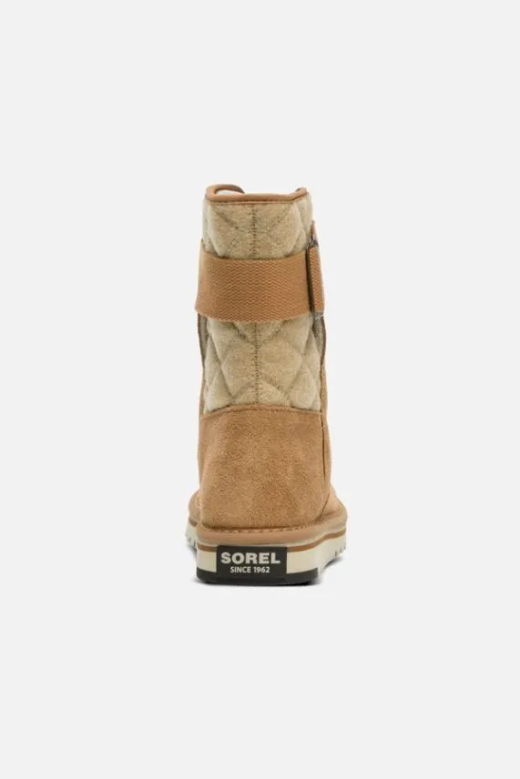 Sosandar Sorel Tan Suede Fleece Lined Quilted Detail Boot Women Boots