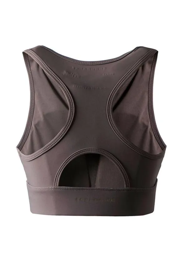 Sosandar Zoe Mocha Mesh Panel Racerback Sports Bra Women Activewear