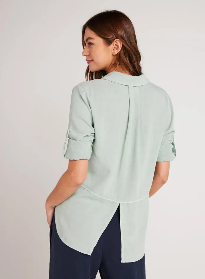 Split Back Button Down 8211 Oasis Green Women Bella Dahl Long Sleeve Split Back Button Down 8211 Oasis Green Women Bella Dahl Long Sleeve