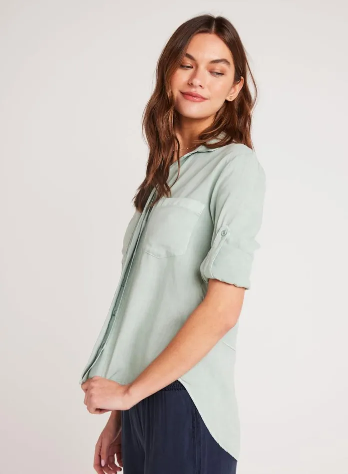 Split Back Button Down 8211 Oasis Green Women Bella Dahl Long Sleeve Split Back Button Down 8211 Oasis Green Women Bella Dahl Long Sleeve