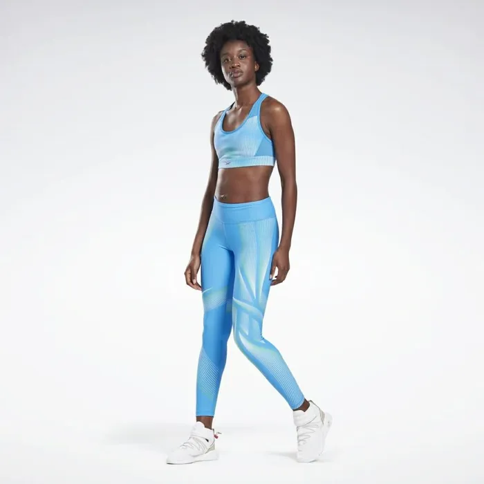 Sports Bras Womens Reebok Hero MediumImpact Racer Bra Horizon Blue