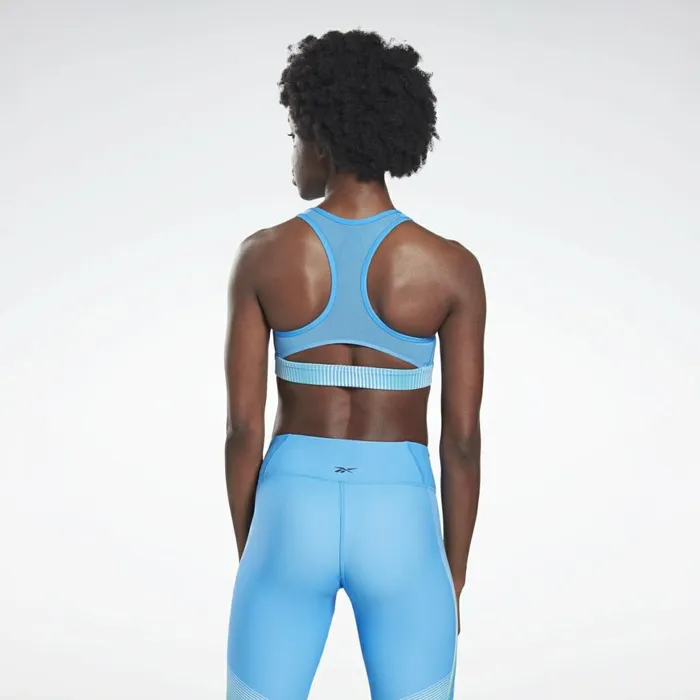 Sports Bras Womens Reebok Hero MediumImpact Racer Bra Horizon Blue