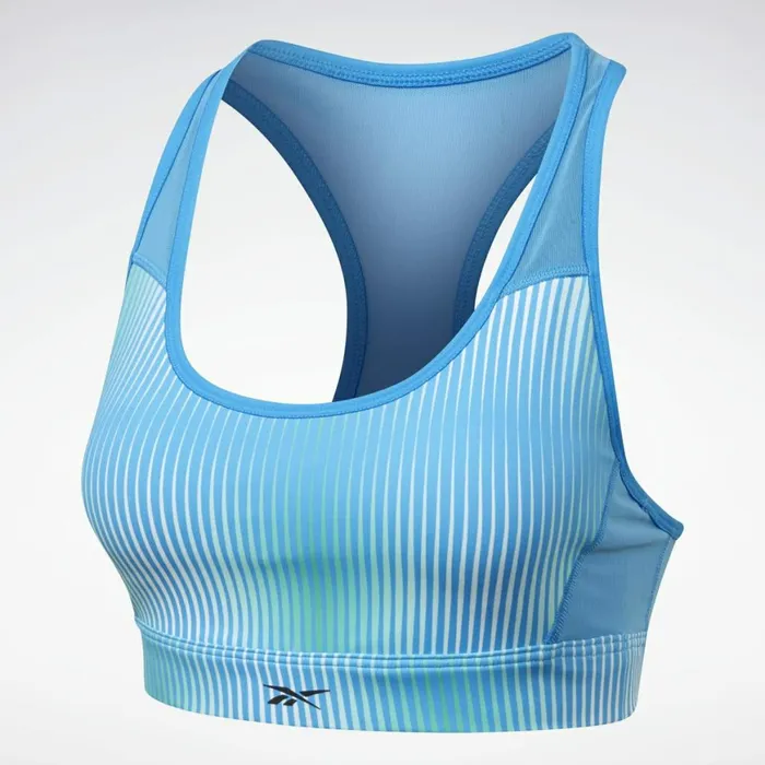 Sports Bras Womens Reebok Hero MediumImpact Racer Bra Horizon Blue