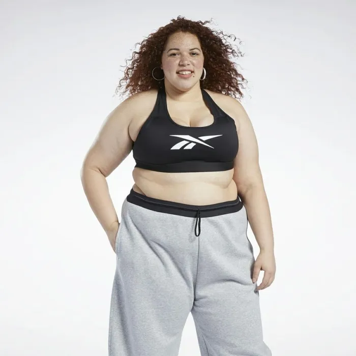 Sports Bras Womens Reebok Lux Racer MediumImpact Sports Bra Plus Size Black