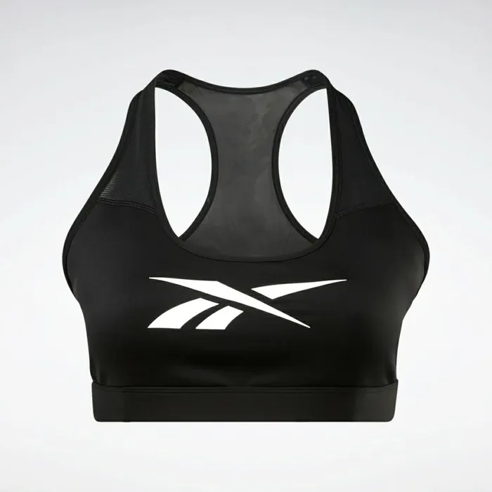 Sports Bras Womens Reebok Lux Racer MediumImpact Sports Bra Plus Size Black